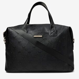 Juicy Couture Black Embossed Bag NEW Bestseller Word Play Overnighter travel bag